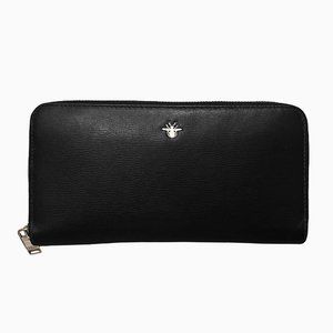 Dior Calfskin Leather Zip Around Wallet w/ Bee